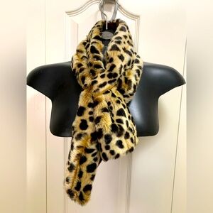 Parkhurst Cotton Faux Fur Brown Knit Backing Cheetah Leopard Print Slip Knot